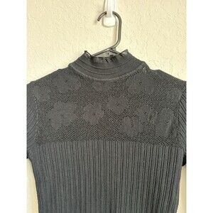 Lace Detail Cashmere Sweater Sz Small Mock Neck Whimsigoth  Pls Read Description